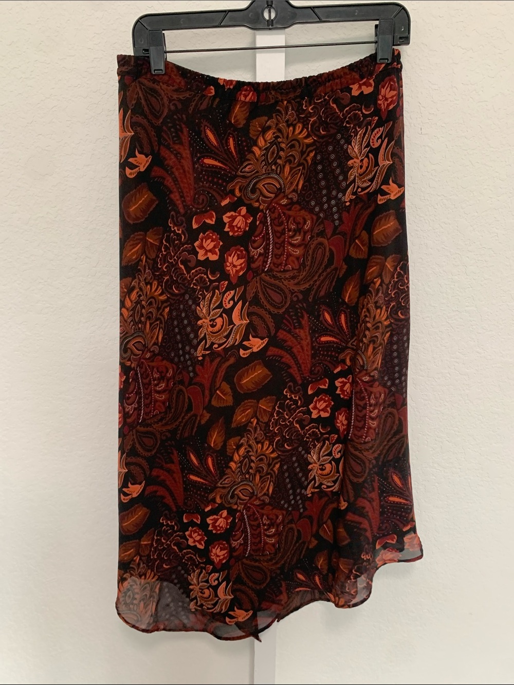 Y2K Coldwater Creek Paisley Floral Midi Skirt in Black and Red - Picture 5 of 7